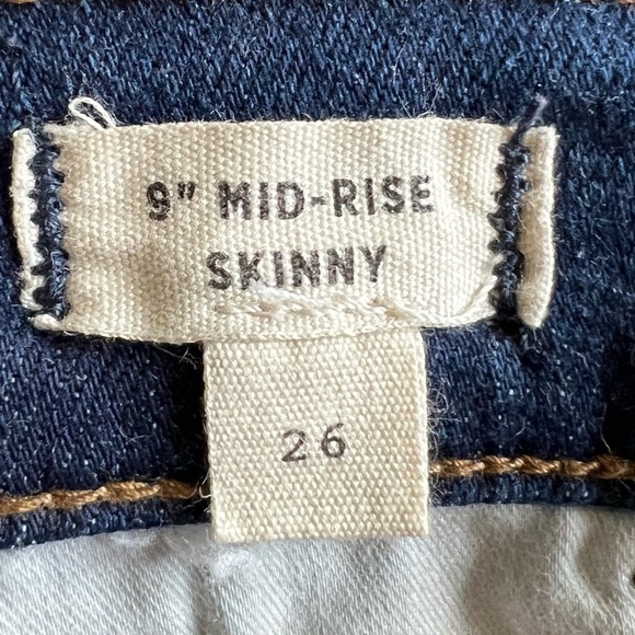 MADEWELL 9” Mid-Rise Skinny Blue Denim Jeans - Size 26 - Picture 8 of 11